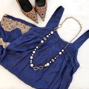 Sparkle and Fade Silk Lace Slip Dress M